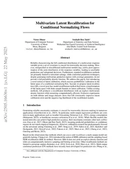 Multivariate Latent Recalibration for Conditional Normalizing Flows