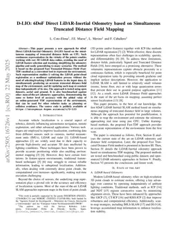 D-LIO: 6DoF Direct LiDAR-Inertial Odometry based on Simultaneous Truncated Distance Field Mapping