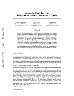 Sequential Monte Carlo for Policy Optimization in Continuous POMDPs