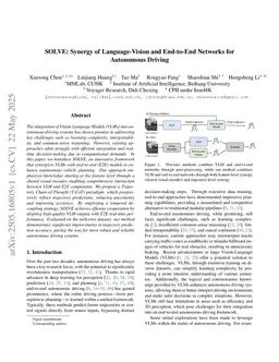 SOLVE: Synergy of Language-Vision and End-to-End Networks for Autonomous Driving
