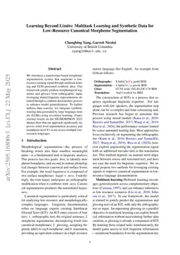 Learning Beyond Limits: Multitask Learning and Synthetic Data for Low-Resource Canonical Morpheme Segmentation