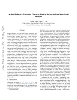 Action2Dialogue: Generating Character-Centric Narratives from Scene-Level Prompts