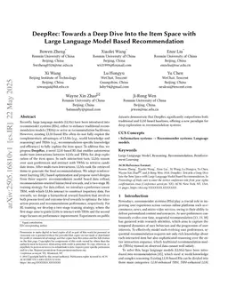 DeepRec: Towards a Deep Dive Into the Item Space with Large Language Model Based Recommendation