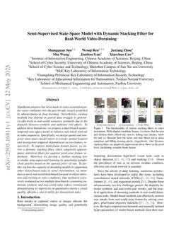 Semi-Supervised State-Space Model with Dynamic Stacking Filter for Real-World Video Deraining