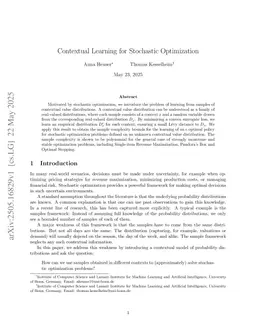 Contextual Learning for Stochastic Optimization