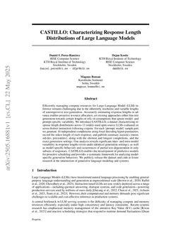 CASTILLO: Characterizing Response Length Distributions of Large Language Models