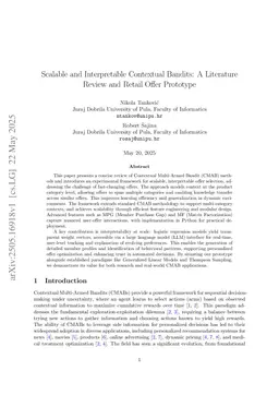 Scalable and Interpretable Contextual Bandits: A Literature Review and Retail Offer Prototype