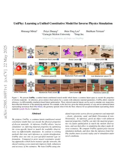 UniPhy: Learning a Unified Constitutive Model for Inverse Physics Simulation