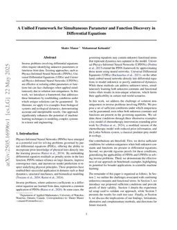 A Unified Framework for Simultaneous Parameter and Function Discovery in Differential Equations