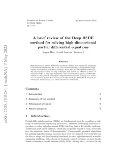 A brief review of the Deep BSDE method for solving high-dimensional partial differential equations
