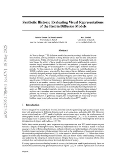 Synthetic History: Evaluating Visual Representations of the Past in Diffusion Models