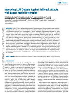 Improving LLM Outputs Against Jailbreak Attacks with Expert Model Integration