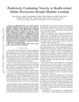 Predictively Combatting Toxicity in Health-related Online Discussions through Machine Learning