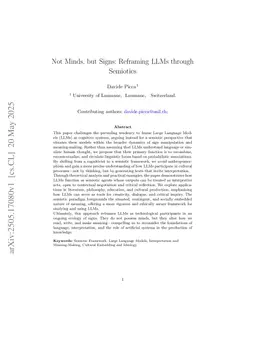 Not Minds, but Signs: Reframing LLMs through Semiotics