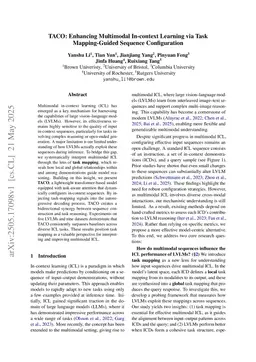 TACO: Enhancing Multimodal In-context Learning via Task Mapping-Guided Sequence Configuration