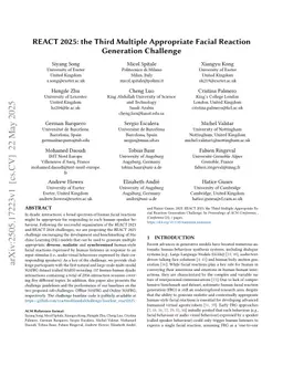 REACT 2025: the Third Multiple Appropriate Facial Reaction Generation Challenge