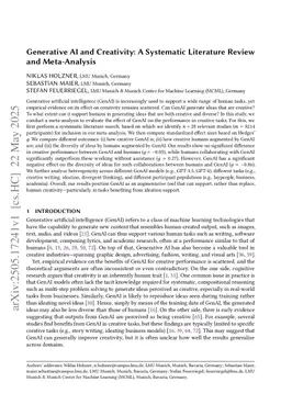 Generative AI and Creativity: A Systematic Literature Review and Meta-Analysis