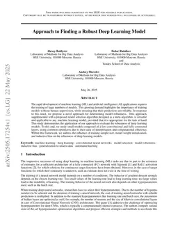 Approach to Finding a Robust Deep Learning Model