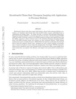 Deconfounded Warm-Start Thompson Sampling with Applications to Precision Medicine