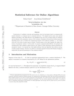 Statistical Inference for Online Algorithms