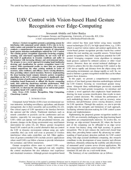 UAV Control with Vision-based Hand Gesture Recognition over Edge-Computing