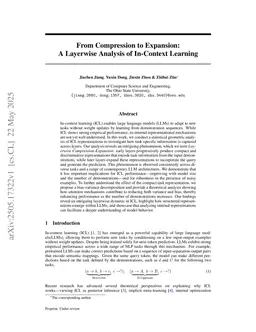 From Compression to Expression: A Layerwise Analysis of In-Context Learning