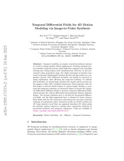 Temporal Differential Fields for 4D Motion Modeling via Image-to-Video Synthesis