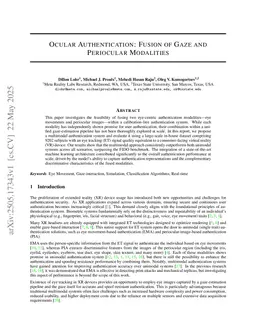 Ocular Authentication: Fusion of Gaze and Periocular Modalities