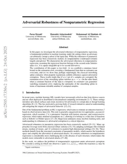 Adversarial Robustness of Nonparametric Regression