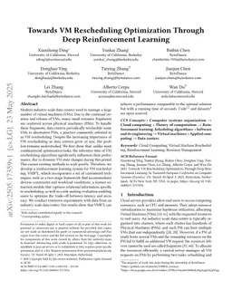 Towards VM Rescheduling Optimization Through Deep Reinforcement Learning