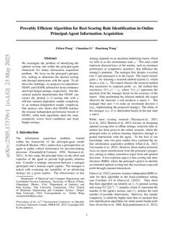 Provably Efficient Algorithm for Best Scoring Rule Identification in Online Principal-Agent Information Acquisition