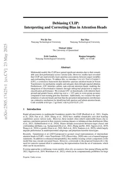 Debiasing CLIP: Interpreting and Correcting Bias in Attention Heads