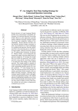 T$^2$: An Adaptive Test-Time Scaling Strategy for Contextual Question Answering