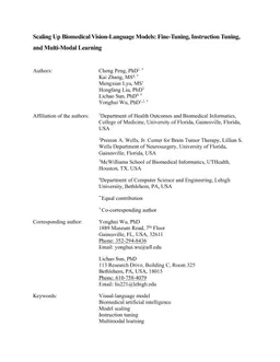 Scaling Up Biomedical Vision-Language Models: Fine-Tuning, Instruction Tuning, and Multi-Modal Learning