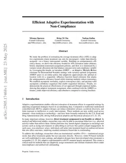 Efficient Adaptive Experimentation with Noncompliance
