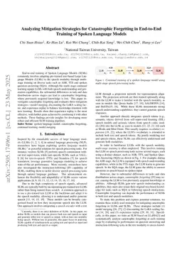 Analyzing Mitigation Strategies for Catastrophic Forgetting in End-to-End Training of Spoken Language Models
