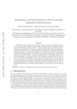 Transparency and Proportionality in Post-Processing Algorithmic Bias Correction