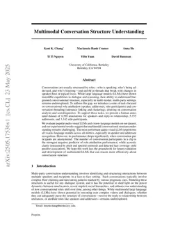 Multimodal Conversation Structure Understanding