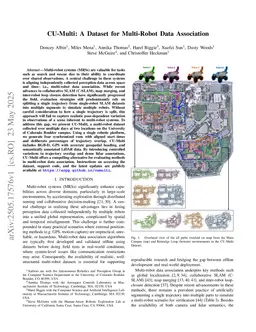 CU-Multi: A Dataset for Multi-Robot Data Association