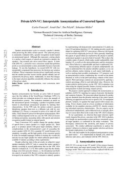 Private kNN-VC: Interpretable Anonymization of Converted Speech