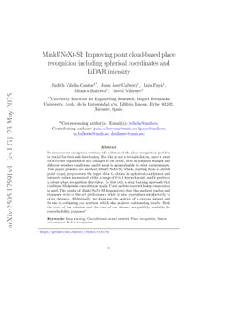 MinkUNeXt-SI: Improving point cloud-based place recognition including spherical coordinates and LiDAR intensity