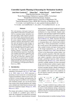 Controlled Agentic Planning & Reasoning for Mechanism Synthesis