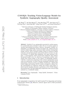 CAS-IQA: Teaching Vision-Language Models for Synthetic Angiography Quality Assessment