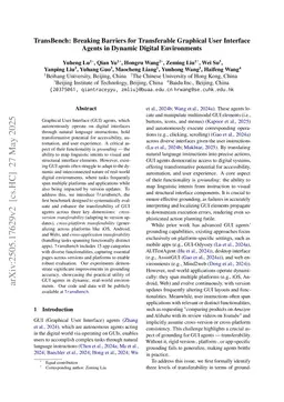 TransBench: Breaking Barriers for Transferable Graphical User Interface Agents in Dynamic Digital Environments