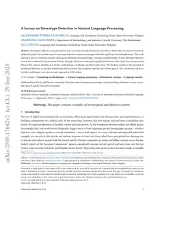 A Survey on Stereotype Detection in Natural Language Processing