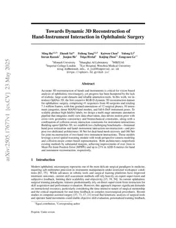 Towards Dynamic 3D Reconstruction of Hand-Instrument Interaction in Ophthalmic Surgery