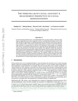 The Third Pillar of Causal Analysis? A Measurement Perspective on Causal Representations