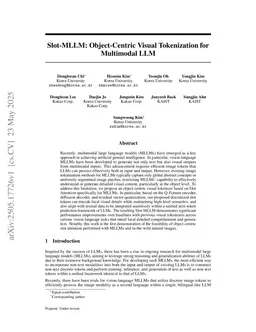 Slot-MLLM: Object-Centric Visual Tokenization for Multimodal LLM