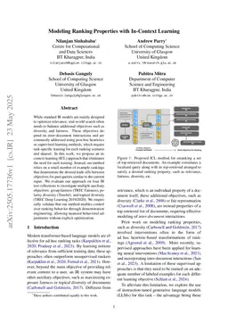 Modeling Ranking Properties with In-Context Learning