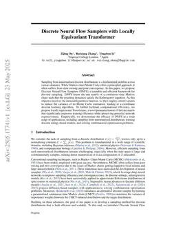 Discrete Neural Flow Samplers with Locally Equivariant Transformer